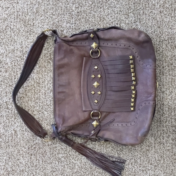 Michael Kors Handbags - Michael Kors fringe studded leather made in Italy hobo purse shoulder ba…